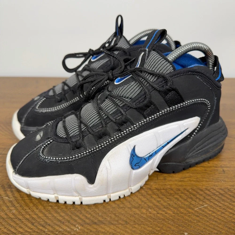 Nike Air Max Penny 1 Kids 4.5Y Black White Blue Orlando Basketball Sneakers